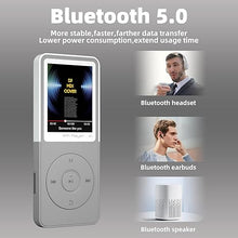 Load image into Gallery viewer, Mp3 Player with Bluetooth Music Players,Portable Walkman Mp3/Mp4 Players with Video,Voice Record,Fm Radio,E-Book,Photo Viewer,Alarm Clock,1.8&quot; HD Screen MP3 Player with SD Card Slot (White 32GB)
