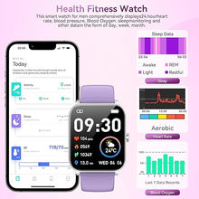 Load image into Gallery viewer, Smart Watch for Men Women Answer/Make Calls and Message Reminder, Fitness Watch 1.85&quot; HD Touch Screen, 120+ Sports Modes/Heart Rate/Sleep Monitor (Purple)
