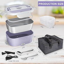 Load image into Gallery viewer, Electric Lunch Box Food Heater - 3 in 1 Portable Leakproof Heated Lunch Box for Car/Home/Adults with 1.5L Removable 304 Stainless Steel Container, 60-80W, 12V/24V/110V (Light Purple)
