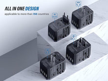 Load image into Gallery viewer, EPICKA Universal Travel Adapter One International Wall Charger AC Plug Adaptor with 5.6A Smart Power and 3.0A USB Type-C for USA EU UK AUS (TA-105, Grey)
