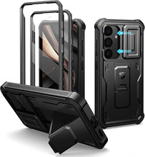 Load image into Gallery viewer, Dexnor for Samsung Galaxy S25 Case with Built-in Slide Camera Cover &amp; Screen Protector &amp; Kickstand, Heavy-Duty Shockproof Rugged Case Full-Body Bumper Protective Cover for Galaxy S25 (2025),Black
