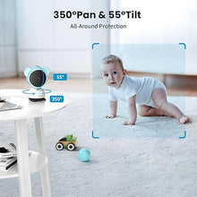 Load image into Gallery viewer, ieGeek 5&#39;&#39; Baby Monitor, WiFi Smartphone 1080P Baby Camera Via Screen and App Control, Night Vision Video Baby Monitor with Sound&amp; Motion Detection, 2-Way Talk, 360° PTZ, LCD Monitor Control
