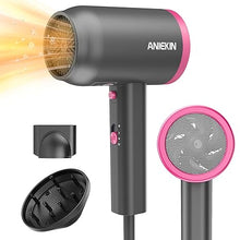 Load image into Gallery viewer, ANIEKIN Hair Dryer,Portable Ionic Blow Dryer with Diffuser for Curly Hair, 1875 Watts Blow Dryer with Nozzle for Fast Drying as Salon, Compact and Lightweight Hairdryer for Travel,Light Grey
