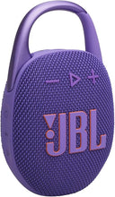 Load image into Gallery viewer, JBL Clip 5 - Ultra-Portable, Waterproof &amp; Dustproof Bluetooth Speaker, Big Pro Sound with Punchy bass, Integrated Carabiner, Up to 12 Hours of Play, Made in Part with Recycled Materials (Purple)
