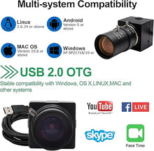 Load image into Gallery viewer, 8MP USB Camera 10X Zoom Manual Focus Webcam with 5-50mm Varifocal Lens for Video Conference, Security Protection, 3D Printer
