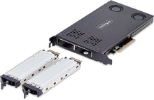 Load image into Gallery viewer, StarTech.com Dual-Bay M.2 NVMe SSD to PCIe x8 Removable Mobile Rack; PCI Express Bifurcation Required; Tool-Less Install
