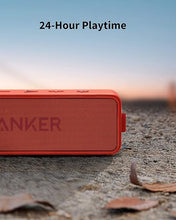 Load image into Gallery viewer, Anker SoundCore 2 Portable Bluetooth Speaker, Wireless, Enhanced Bass, 24-Hour Playtime, 66ft Range, IPX7 Water Resistant, Built-in Mic, Ideal for Travel , Compact and Easy to Use - Red
