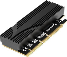 Load image into Gallery viewer, SABRENT M.2 NVMe SSD to PCIe x16 Tool-Free Add-in Card (AIC) with Aluminum Heatsink, M.2 PCIe Adapter for Gen5 SSDs PCIe 5.0, Backwards Compatible with Previous PCIe Generations (EC-TFPE)
