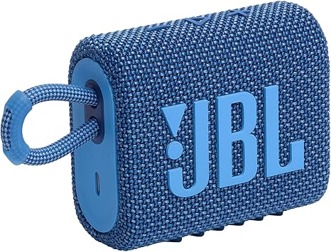 JBL Go 3 Eco - Portable Mini Bluetooth Speaker, big audio and punchy bass, IP67 waterproof and dustproof, 5 hours of playtime, Made in part with recycled materials (Eco Blue)