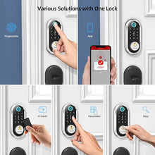 Load image into Gallery viewer, Smart Door Lock Keyless Deadbolt: SMONET Smart Locks for Front Door Fingerprint Keyless Entry Electronic Digital Bluetooth Key Fob Code APP Touch keypads Work with Alexa
