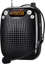 Load image into Gallery viewer, SHIDU Voice Amplifier Teachers with Microphone Headset, Portable PA System Speaker 10W 1800mAh (Black-wired, S18)
