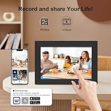 Load image into Gallery viewer, 10.1 Inch WiFi Digital Picture Frame, Smart Electronic Digital Photo Frame with Free Storage and 1280 * 800 Touch Screen, Instantly Share Photos and Video
