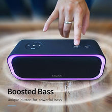 Load image into Gallery viewer, DOSS SoundBox Pro Bluetooth Speaker with 20W Stereo Sound, Active Extra Bass, IPX6 Waterproof, Bluetooth 5.0, TWS Pairing, Multi-Colors Lights, 20H Playtime, Portable Speaker for Beach, Outdoor-Black
