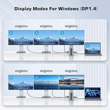 Load image into Gallery viewer, USB C Docking Station-100W Charger, 17 in 1 USB C Laptop Docking Station Triple Monitor Support for Windows(DP1.4) &amp; MacBook, 2 * 4K HDMI, 1 * 4K DP, 4*USB A, 4*USB C, Ethernet, Audio, SD4.0
