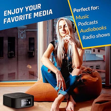 Load image into Gallery viewer, KLIM Boombox E1 - CD Player Portable Audio System + Extra BASS with Subwoofer + FM Radio, CD MP3 Bluetooth AUX USB + Wired and Wireless Mode Rechargeable Battery + Remote Control
