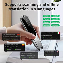 Load image into Gallery viewer, Translator Pen, Reading Pen for Dyslexia, Traductor De Voz Instantaneo, Pen Scanner Text to Speech Device, Scan Reader Pen OCR Digital Pen Reader, Wireless Translation Pen Scanner for Students Adults
