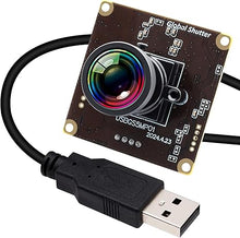 Load image into Gallery viewer, Global Shutter USB Camera Module for Laptop 60fps High Speed PC Camera Wide Angle 120degree Low Distortion Lens Webcam Board Mini UVC USB2.0 Lightburn Camera for Laser Engraver 5mp 50fps USB Camera
