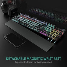 Load image into Gallery viewer, AULA F2088 Typewriter Style Mechanical Gaming Keyboard Blue Switches,Rainbow LED Backlit,Removable Wrist Rest,Media Control Knob,Retro Punk Round Keycaps,USB Wired Computer Keyboard

