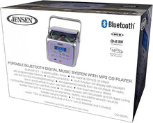 Load image into Gallery viewer, Jensen CD-660 Portable Stereo CD Player Boombox with Bluetooth | FM Radio | USB | Aux-in Headphone Jack | CD-R/RW MP3 Playback | (Lavender Purple)
