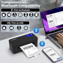 Load image into Gallery viewer, Bluetooth Thermal Label Printer for Mac, Windows, Phone, Tablet, Wireless 4x6 Shipping Label Printer, Thermal Printer for Shipping Packages, Support USPS, Ebay, Amazon, Pirate Ship.
