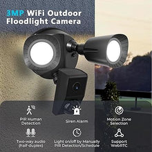 Load image into Gallery viewer, R.W.FLAME Floodlight Camera, 1650LM LED, 2K HD Outdoor Security Camera, 2 Way Audio,120° Wide View, IP65 Waterproof,110dB Siren, Cloud &amp; Local Storage, HD Night Vision, for Home Surveillance, Wired
