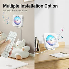 Load image into Gallery viewer, Bluetooth Portable Home CD Music Player with Remote Control, Timer, Built-in Speakers and LED Display - FM Radio Boombox (White)
