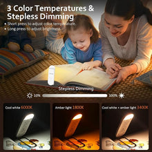 Load image into Gallery viewer, Book Light, USB Rechargeable Reading Light, Eye-Cared Amber Light Mode Book Light for Reading in Bed Kids, 8 LEDs Bookmark Portable Book Light Clip on, Stepless Dimming, White
