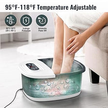 Load image into Gallery viewer, Niksa Foot Spa Bath Massager with Heat, Bubbles, Vibration and Red Light, 4 Massage Roller Pedicure, Tub for Feet Stress Relief, Foot Soaker with Mini Acupressure Massage Points Temperature Control
