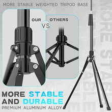 Load image into Gallery viewer, UBeesize 92’’ Cell Phone Tripod Stand with 16.5’’ Gooseneck and Remote, Overhead Tripod with Adjustable 360°Ball Head &amp; Phone Holder for iPhone 14 Pro Max/Plus/13/12/11, Android Cell Phone
