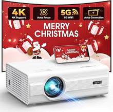 Load image into Gallery viewer, [Auto Focus/Keystone] Projector with WiFi 6 and Bluetooth 5.2, 600 ANSI Native 1080P 4K Supported, Agreago Outdoor Projector with Screen, Movie Projector Compatible with HDMI/USB/TV Stick
