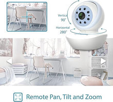 Load image into Gallery viewer, Low EMF 5&quot; HD Baby Monitor with 2 Cameras, No WiFi, Auto Noise Reduce, PTZ Camera, Split Screen, Long Range, Lullaby, 2-Way Audio by Moonybaby
