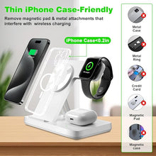Load image into Gallery viewer, Magnetic 3 in 1 Wireless Charging Station for Magsafe iPhone 12-16 Series, Charging Station for Multiple Devices, Mag-Safe Wireless Charger Stand for Apple Watch 2-10 Series/SE/Ultra &amp; AirPods 3/2/Pro
