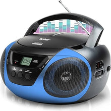 Load image into Gallery viewer, Tyler Portable Boombox CD Player AM/FM Radio Combo, Dynamic Boom Box CD Players for Home/Outdoor Portable Stereo with Speakers, Long Antenna for Best Reception Aux Input/3.5mm Headphone Jack, Blue
