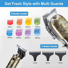 Load image into Gallery viewer, Suttik Professional Hair Clippers for Men, Clippers and Trimmers Set, Cordless Barber Clippers for Hair Cutting, Beard Trimmer Hair Cutting Kit with T-Blade Close Cutting Trimmer
