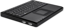 Load image into Gallery viewer, Perixx PERIBOARD-510H Plus, Wired Super Mini USB Touchpad Keyboard, X Type Scissor Keys with 2 Built-in Hubs, Black, US English Layout (11005)
