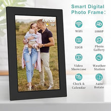 Load image into Gallery viewer, Frameo Digital Picture Frame WiFi -10.1 Inch Digital Photo Frame with 32GB Storage,1280x800 HD IPS LCD Touch Screen,Electronic Picture Frame?Auto-Rotate?Slideshow Share Videos Photos Remotely Via App
