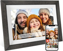 Load image into Gallery viewer, Frameo 10.1 inch Digital Picture Frame WiFi Smart Digital Photo Frame Wood IPS HD 1280 * 800 1080P Touch Screen Auto-Rotate Easy Setup to use Free Share Photos and Videos Gift for mon Father Women
