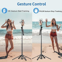 Load image into Gallery viewer, Auto face Tracking Tripod 360 Rotation,70&quot; Expandable Selfie Stick Tripod,face Body Tracking Phone Tripod Selfie Stick, with Fill Light auto Tracking Tripod,Remote &amp; Gesture Control Tripod
