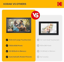 Load image into Gallery viewer, KODAK Digital Picture Frame, 15.6 Inch WiFi Digital Photo Frame 1920x1080 HD IPS Touch Screen, Auto-Rotate, Share Photos and Videos via KODAK App, Christmas for Women
