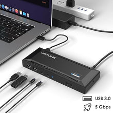 Load image into Gallery viewer, WAVLINK Docking Station Dual Monitors, Universal USB-C Docking Station with 65W PD Charging for Thunderbolt 4/3, USB-C Windows/Mac/Chrome,MacBook M1/M2, (2HDMI, 2DP, 6USB3.0, Ethernet, Audio/Mic)
