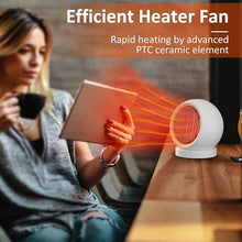 Load image into Gallery viewer, Desk Heater,600W Energy Efficient Desktop Heater for Indoor Use,Safe and Quiet for Bedroom Home Office Use(White)
