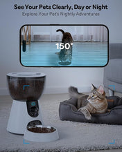 Load image into Gallery viewer, Automatic Cat Feeder with Camera, 1080P HD Video, Night Vision, 5G WiFi, 2-Way Audio, 10s Voice Recorder, Low Food &amp; Blockage Sensor, Motion &amp; Sound Alerts, Smart Cat Food Dispenser, F17C
