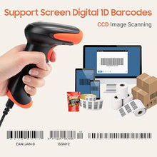 Load image into Gallery viewer, Tera 1D Wired Barcode Scanner, No Laser - Eye Safe, CCD Screen Scan Handheld Bar Code Reader USB Linear Bar Code Scanner Fast and Precise Scan Plug and Play for Payment Pos Model 1500C
