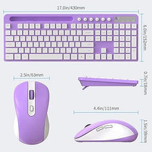 Load image into Gallery viewer, Wireless Keyboard and Mouse Combo, MARVO 2.4G Ergonomic Wireless Computer Keyboard with Phone Tablet Holder, Silent Mouse with 6 Button, Compatible with MacBook, Windows (Purple)
