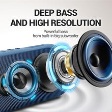 Load image into Gallery viewer, SOWO Waterproof Speaker Bluetooth Wireless- Portable Speaker Loud with Built-in Subwoofer and Tweeter, Extra Bass, Stereo Sound, IP67, Colorful Lights for Party, Outdoor, Camping - Blue
