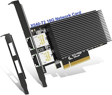Load image into Gallery viewer, 10Gb Dual LAN Base-T PCI-e Network Card, Intel X540 Controller, NICGIGA 10Gbps Ethernet Adapter, 2 * 10Gbe RJ45 Port, 10G NIC Card, Support Windows/Windows Server/Linux/Vmware/ESX
