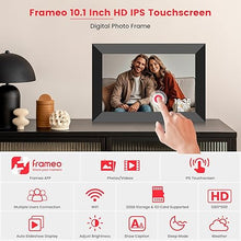 Load image into Gallery viewer, Frameo 10.1 Inch WiFi Digital Picture Frame, Smart Cloud Electronic Photo Frame with HD IPS Touch Screen Slideshow 32GB Memory Auto-Rotate Wall Mount, Share Photos/Videos from Phone by Frameo App
