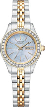 Load image into Gallery viewer, Citizen Ladies' Dress Quartz Stainless Steel Bracelet with Crystals and Day Date
