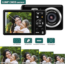 Load image into Gallery viewer, Digital Camera for Photography, Rechargeable 30MP Point and Shoot Camera with 2.8&quot; LCD 18X Digital Zoom for Kids Teens Elders(32GB Card &amp; 2*Battery)
