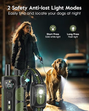 Load image into Gallery viewer, Dog Shock Collar,3300FT Dog Training Collar with Remote,IPX8 Waterproof E-Collar with Beep,Vibration,Shock,Light,Shock Lock Mode,Electric Shock Collar for Small Medium Large Dogs,Green
